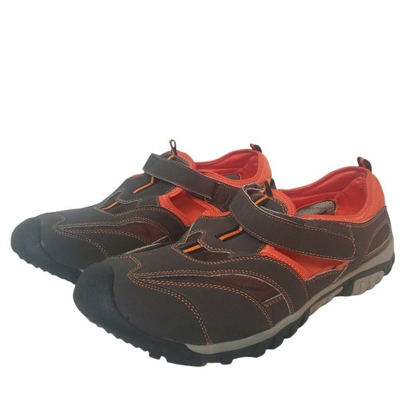 KingSize Men’s Street Sport Sand Sandals Size 15M Orange Black Hook and Loop - Picture 1 of 9